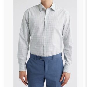 Nordstrom 17-34 Blue Dress Shirt Classic Formal Style